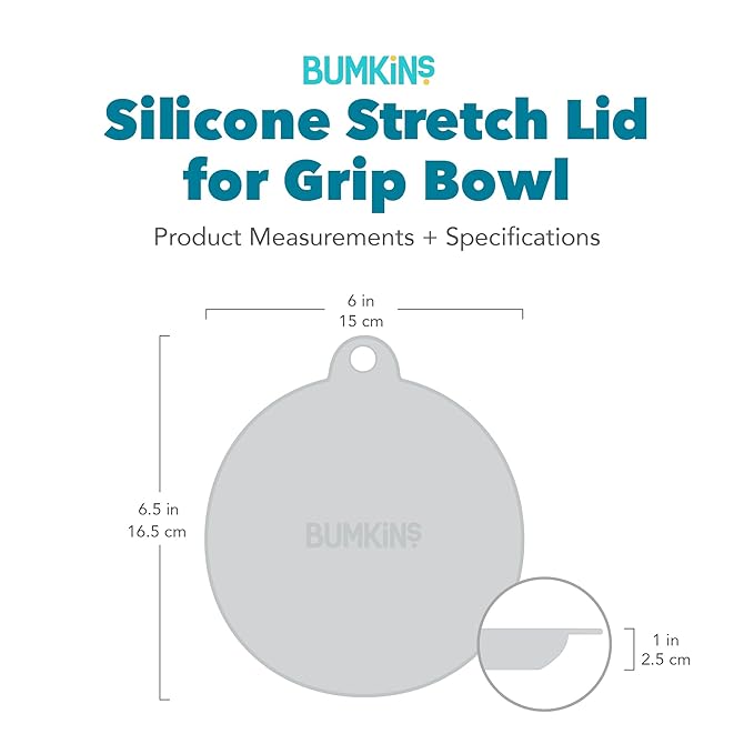 Bumkins Toddler Suction Bowl, Silicone Cover for Babies and Kids Dish, Baby Led Weaning, Feeding Supplies, Write-On and Store and Label Leftovers, Childrens Food Prep, Fits Bumkins Bowls