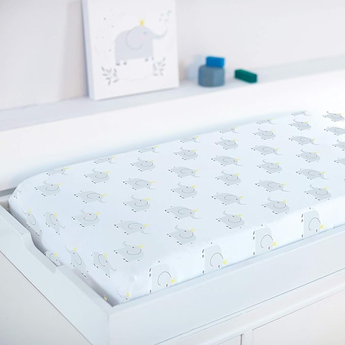 Gray Elephant Changing Pad Cover Organic Cotton Jersey - Super Soft