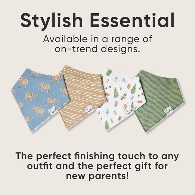 Copper Pearl Baby Bandana Bibs, 4 Pack