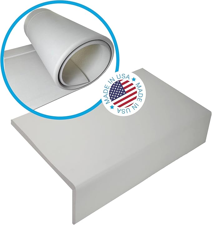 Kidkusion Soft Seat Edge Cushion | Made in USA | 72" | Taupe | Fireplace Safety Cushion | Hearth Pad