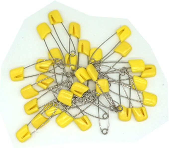 Baby Safety Pins Secure Clips for Fastening Baby Clothes Diaper Napkins 50pcs 60PCS 30PCS (Yellow, 30 pcs)