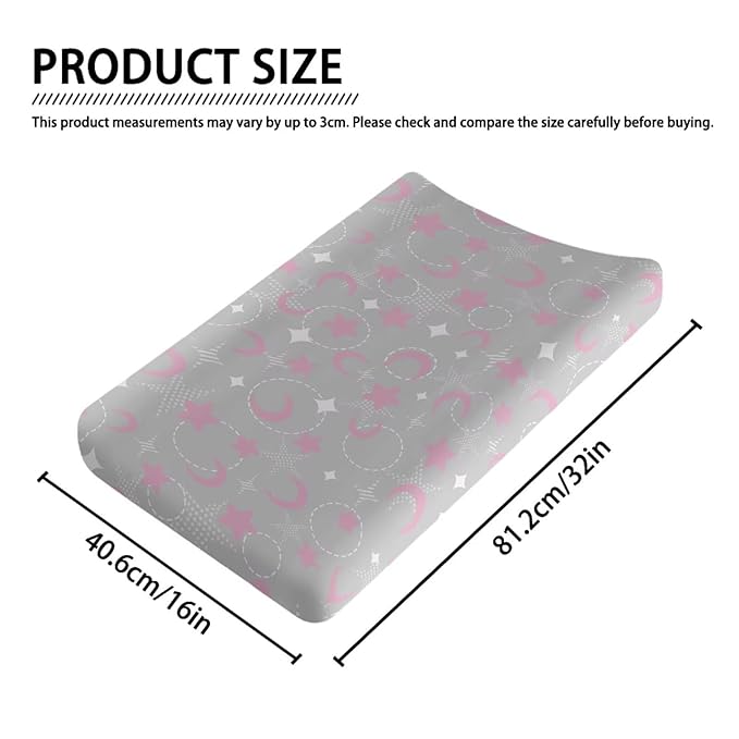 Star Moon Baby Girls Changing Pad Covers Cute Changing Table Cover for Baby Boys Soft Breathable Change Pad Sheets Cover