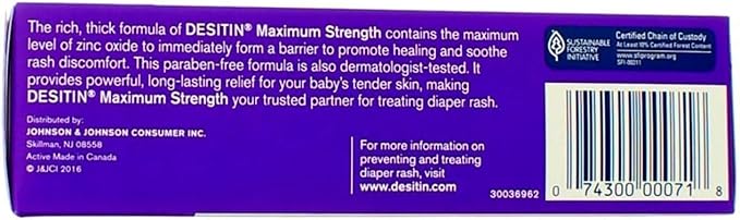 DESITIN Maximum Strength Diaper Rash Paste 4 oz (Pack of 12)