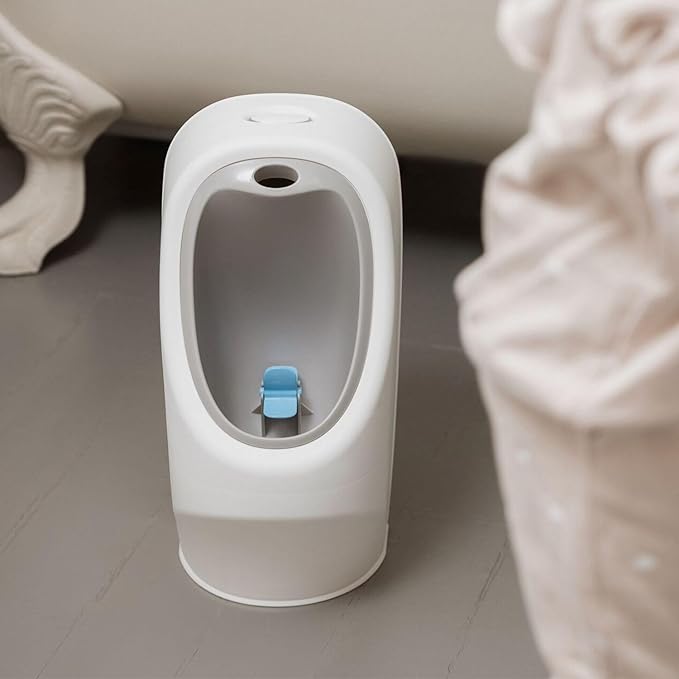 Nuby My Real Training Urinal - Freestanding - With Life-Like Flush Button and Sound - Potty Training for Boys - 18+ Months - White