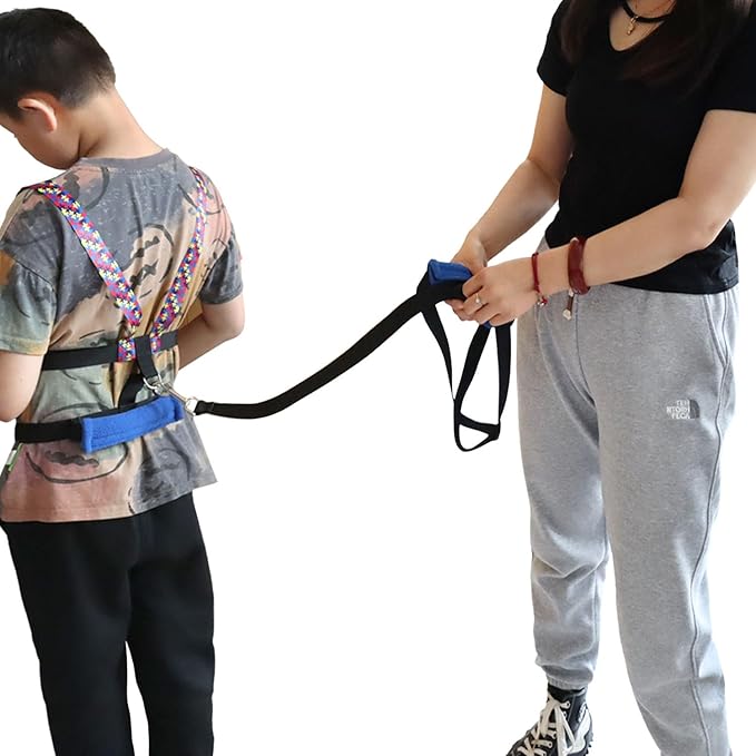 pinklilycare Walking Harness for Older Children with Quick Grab Handle and Adjustable Tether for Autism Special Needs ADHD Safety Teens Harness Autism Awareness Straps