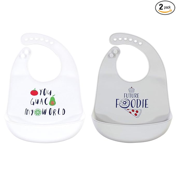 Hudson Baby Unisex Baby Silicone Bibs, You Guac My World, One Size