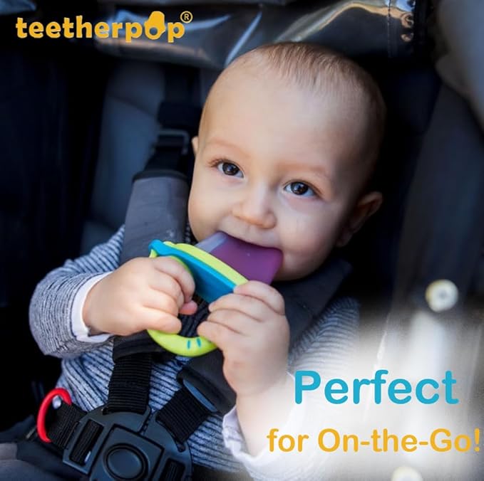 Teetherpop Fillable Freezable Baby Feeder – Spill-Proof Design for Infant Weaning – Perfect for Breastmilk Storage, Smoothies, Purees, or Fruit – Baby Feeding Essentials (BlueOrange)