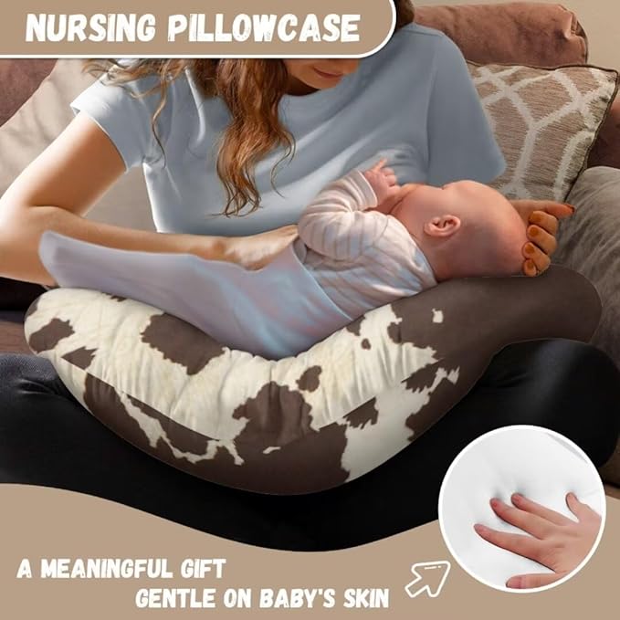 Jeiento Butterfly Nursing Pillow Covers Palm Leaf Breastfeeding Pillow Slipcover Tummy Time, Baby Sitting Support, Awake-Time Support,Pillow Cover Only