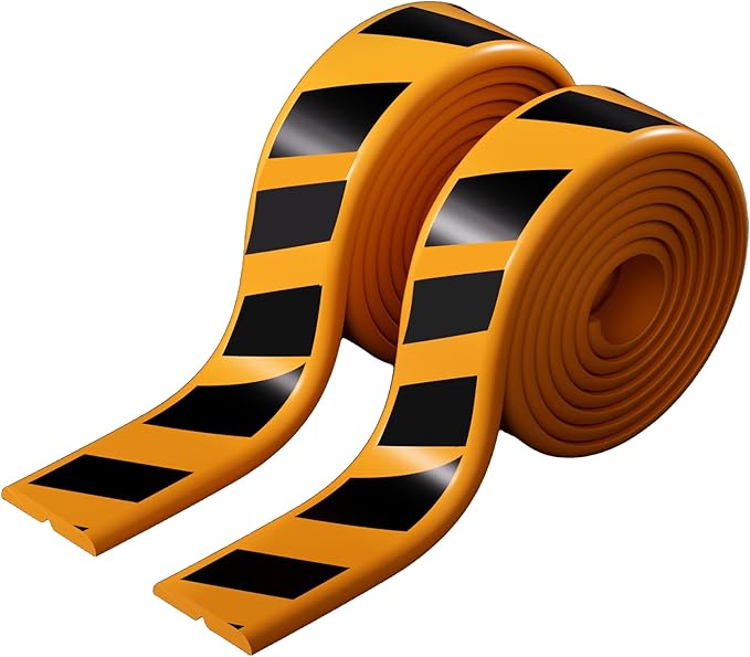 Baby Proof Corners and Edges, 6.56ft Furniture Edge Bumper, Thick Impact-Absorbent Safety Guards for Table (Black and Yellow Stripes, Garage Anti-Collision Strip)