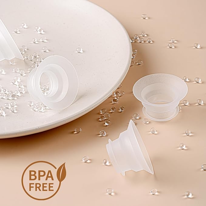 NCVI Silicone Flange Insert 19mm Compatible with NCVI 24mm Flange Breast Pump 8111/8131/8132/8122-3/8782/8786/3110, Replacement Accessories for Breastfeeding, 4PCS