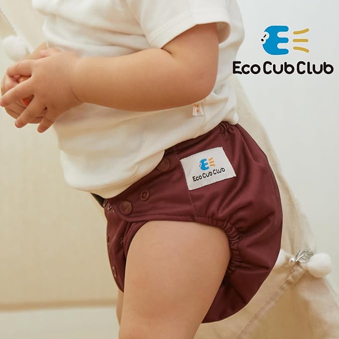 Reusable Washable Cloth Diapers 6pcs for Baby Shower,Leak-Proof Double Gussets Fleece Lining,12 Soft Fleece Inserts & 2 Wet Bags,Packed in Durable Travel Handbag&Key Chain-G-08-F