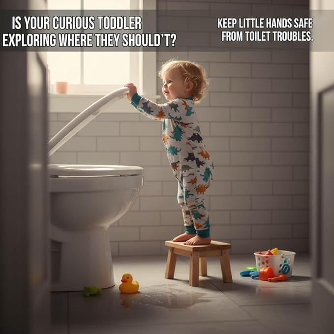 Toilet Locks Baby Proof - Toilet Seat Locks for Toddlers, Strong 3M Adhesive, Easy One-Hand Operation, Child Safety, Fits Most Toilets(3-Pack)