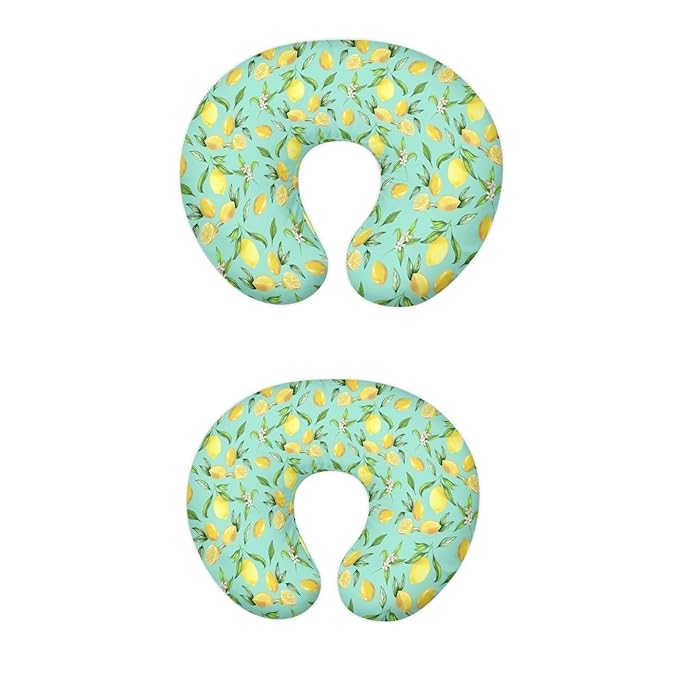 Lemon and Green Leaf Nursing Pillowcase Baby Breastfeeding Slipcover Infant Newborn Nursery Bottle Pillowcase Stain Resistant and Scratch Resistant