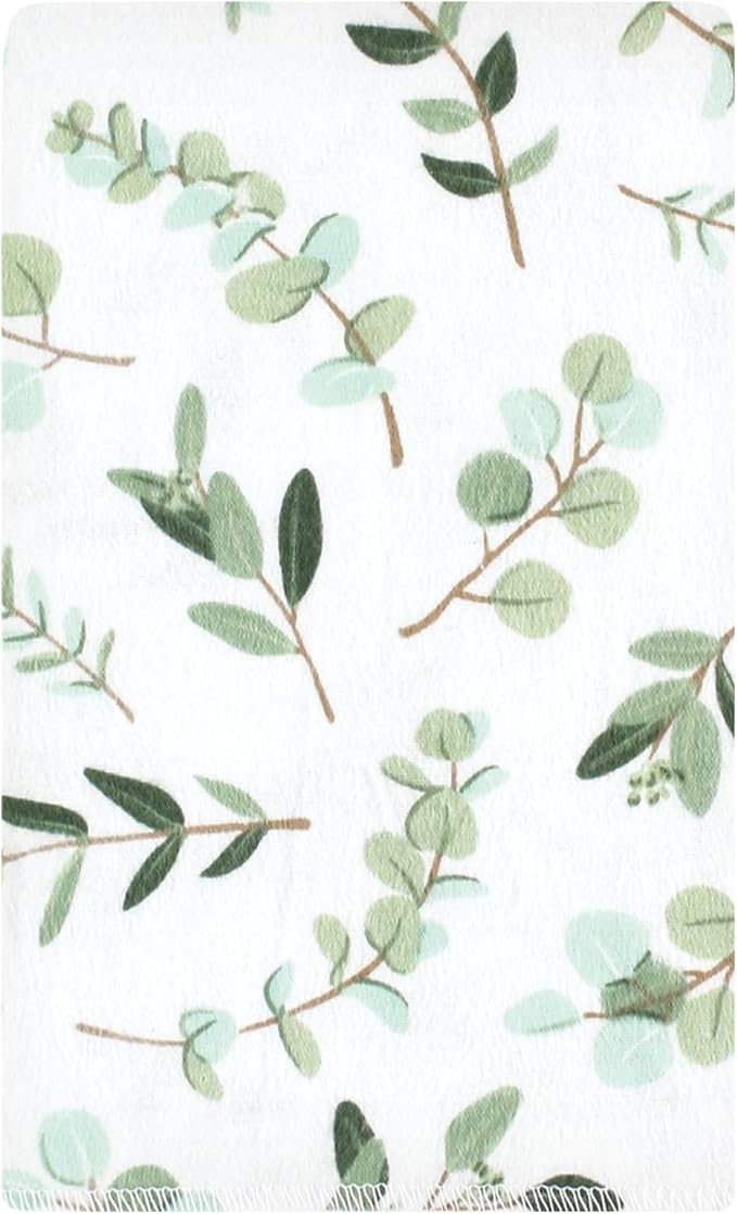 Luvable Friends Hudson Baby Flannel Burp Cloths 10pk, Sage Eucalyptus