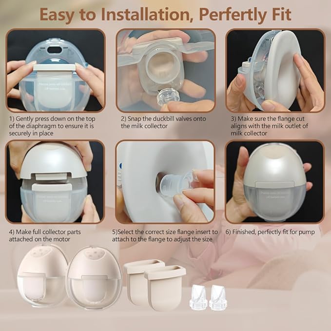 10pcs Breastpump Kits, 6pcs Duckbill Valves and 4pcs Silicone Diaphragms Compatible with eufy S1 Pro/S1/E10/E20 Pump, Replace for Lansinoh Discreet Duo/NCVI/NICEGREEN/Nuliie/Zooawa S32 Model Pump