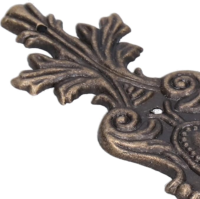 10PCS Retro Carved Furniture Corner Protectors, Furniture Decorative Edge Cover Antique Metal Carved Corner Protector Decorative Metal Trim with Screws for Wooden Box Jewelry Gift Case Cabinet