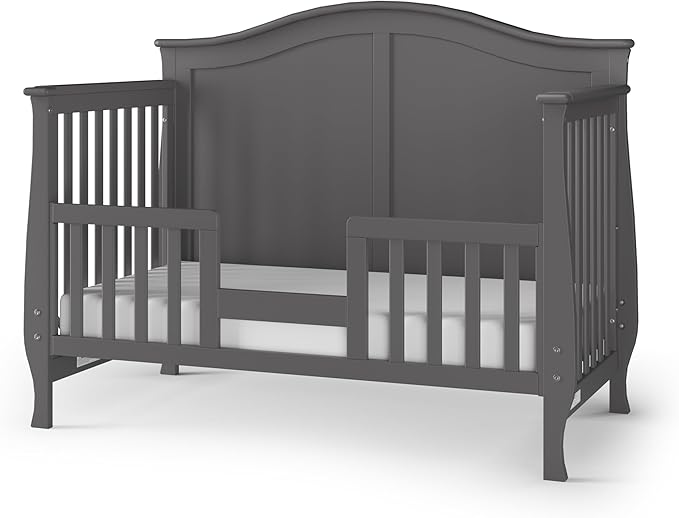 Child Craft Toddler Bed Guard Rail Converts Camden 4-in-1 Convertible Crib into Toddler Bed, Made of Pinewood, Non-Toxic Finish (Cool Gray)