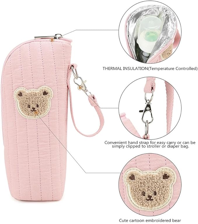 Insulated Baby Bottle Bag,Baby Bottle Carrier, Babyy Bottlle Cooler Bag,Portable Tote For Breast Milk Storage Preservation Transport Daycare Travel Portable Daycare Bottlle Bags