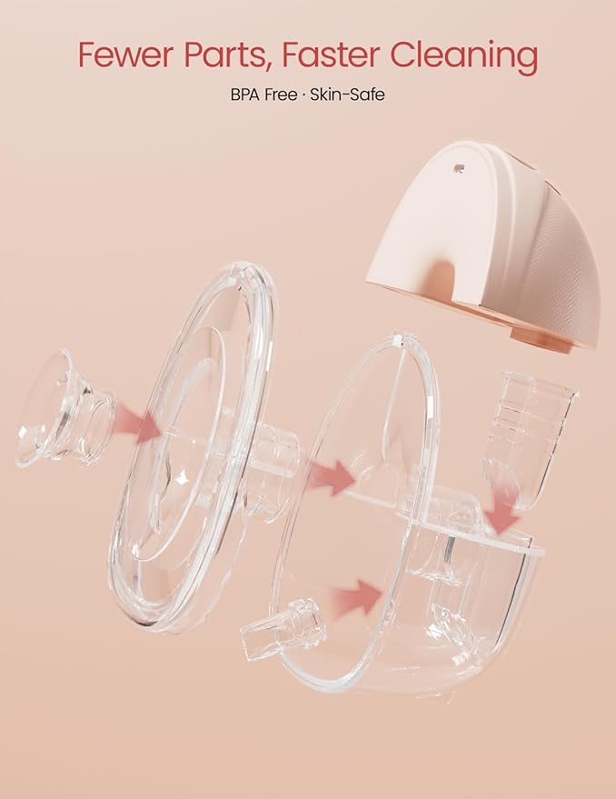 NCVI Breast Pump Hands Free, Double Wearable Electric Breast Pump with Strong Suction, 150min Battery Life with 4 Modes & 9 Levels, 19/21/24mm Flange Anti-Leakage Portable Breastfeeding Pump for Moms