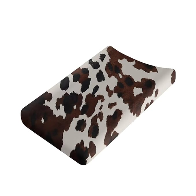 ZDCUSTOM Brown Cow Changing Pad Covers Changing Table Sheets Diaper Changing Pad Cover Stretchy Changing Table Cover Soft & Breathable for Baby Boys