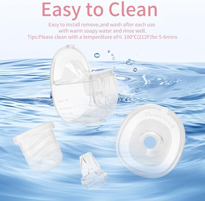 2Full Set Wearable Breast Pump Compatible with NCVI NICEGREEN Nuliie Zooawa S32 Breast Pump, Replacement Parts Include Milk Collector Cup Duckbill Valve, Silicone Diaphragm, Flange (24mm)