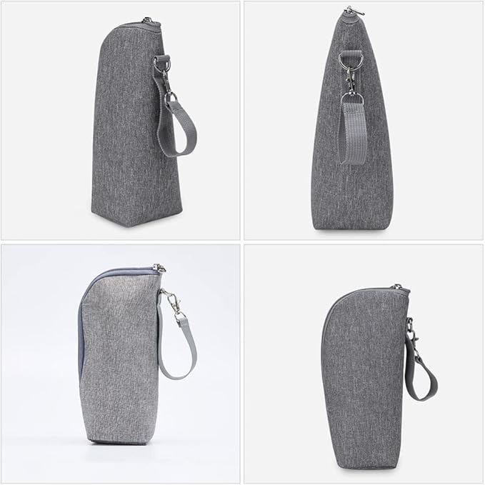 Baby Bottle Cooler Tote Bags Insulated Breastmilk Cooler Bag Bottle Cooler Warmer Bag for Mom Daycare Travel or Back to Work Mom Grey