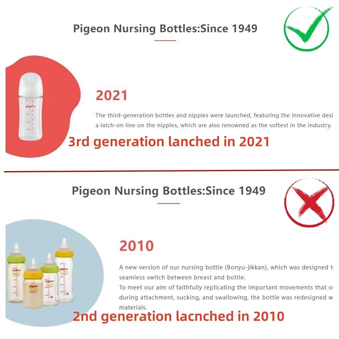 Baby Bottle Replacement Caps Compatible with Pigeon 3rd Generation PPSU/PP/Glass Wide Neck Nursing Bottles, 3 Pack (Sent in Random Color)