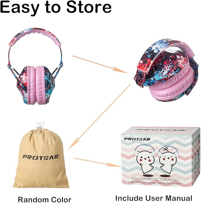 Kids Hearing Protection,25dB NRR Noise Reduction,Sound Proof for Kids,Toddler,Safety Earmuffs for Concert,Airplane,Autism,Monster Jam,Travel,School- Pink RedPigment