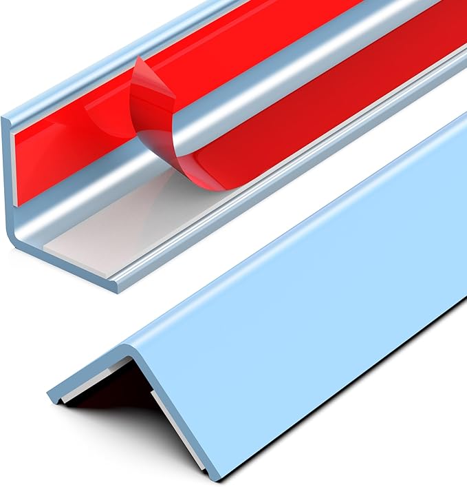 Frychee Wall Corner Protector, Walls Edge Protector,Self-Adhesive Wall Corner Guards,PVC Double Side Edge Protector, Furniture Stairs Guard (Blue 2PCS 90cm/35.4in)