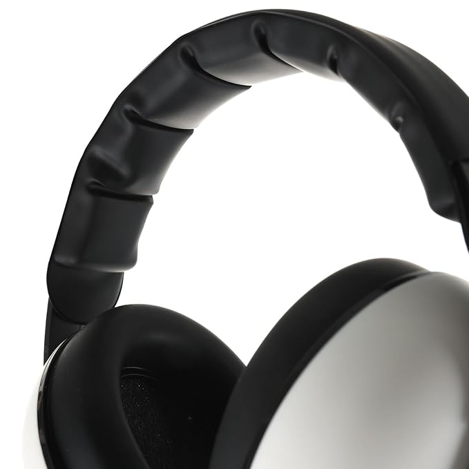 Funbliss Baby Ear Protection Headphones - Safe Noise Cancelling Headphones for Baby and Toddler 3-36 Months,Safe Materials with Storage Bag,White-Blk