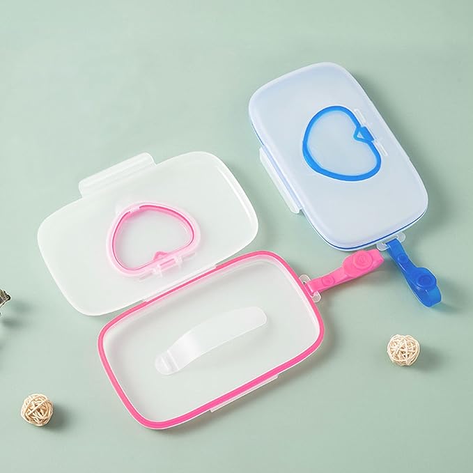 Wipes Dispenser Portable Wipes Container, Travel Wipes Case, Reusable Wipe Holder for Diaper Bag, Refillable Wipes Pouch for Outdoor Cars