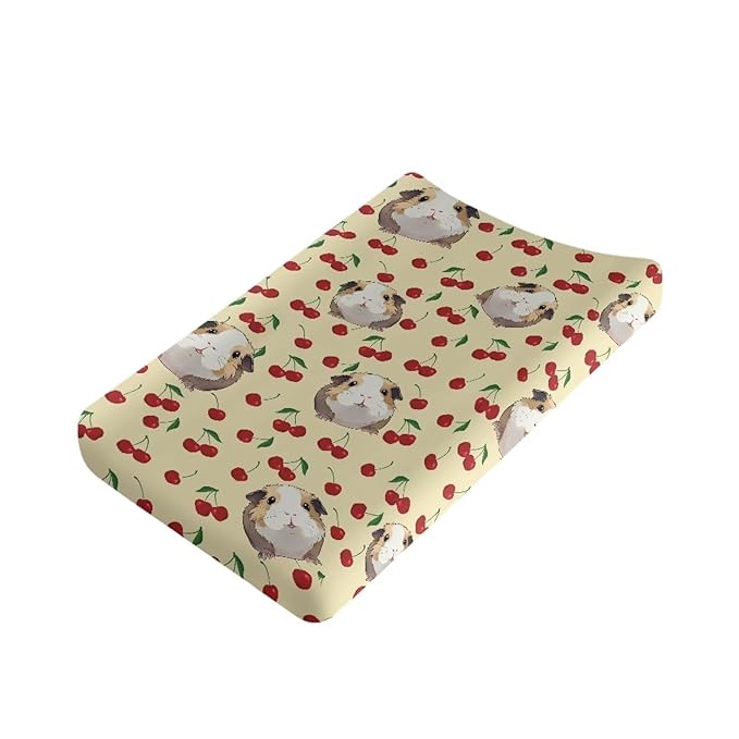 Hamster Baby Changing Pad Cover Boys Girls Cherry Changing Table Cover Soft Breathable Diaper Changing Pad Cover Sheets
