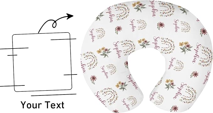 Dyoart Baby Nursing Pillow Cover,Personalized Name Comfortable Nursing Covers,Breastfeeding Pillow Slipcover for Bottle Feeding,Custom Gifts for Toddler Infant(23"x19"x5.5")(one Size)