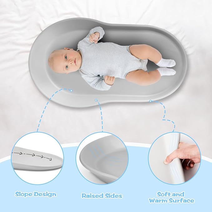 TOSGN Baby Changing Pad, Waterproof & Non-Slip Easy to Clean, Soft and Warm Foam Material Portable Changing Pad, Slight Incline Collects Liquid