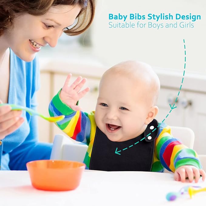 Baby Bibs Soft and Absorbent Organic Cotton Bandana Drool Bibs Set for Boys Girls Newborn 0-36 Months