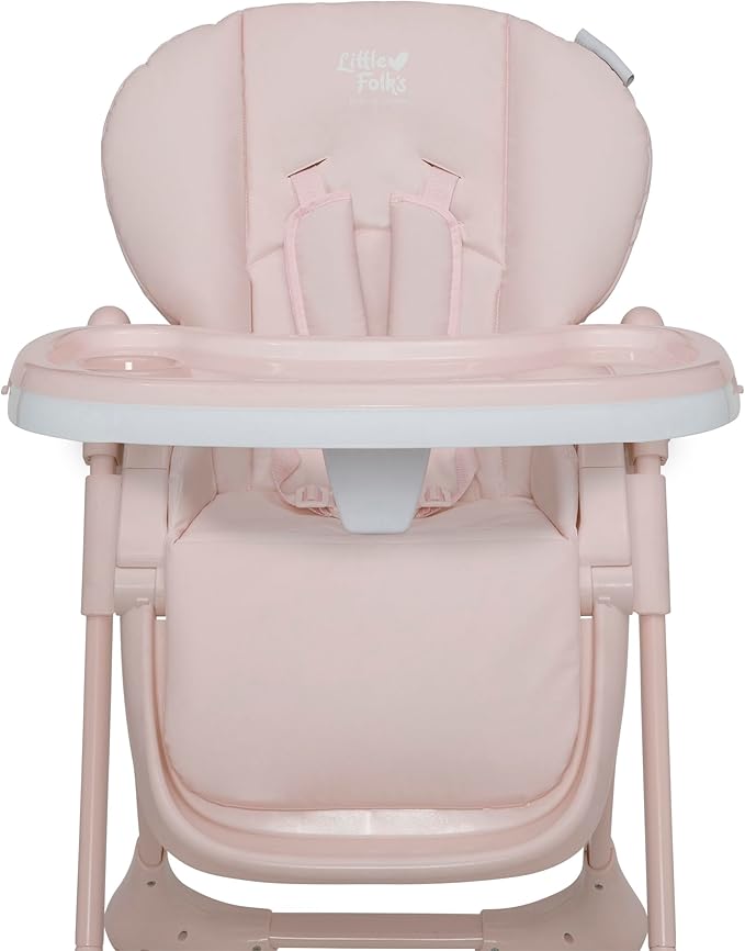 Little Folks by Delta Children 2-in-1 SlimFold High Chair for Babies and Toddlers, Pink