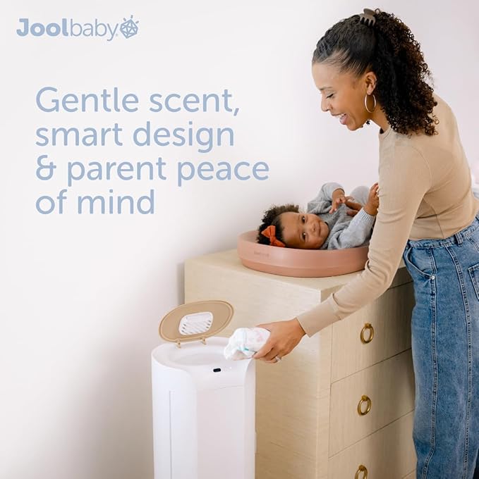 Jool Baby SMARTWAVE Diaper Pail Refill Liners (4-Pack) – Continuous Liner System - Unscented, Lasts Up to 1980 Diapers