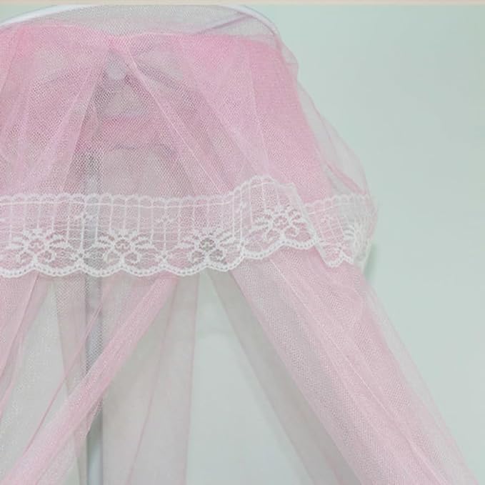 Crib Mosquito Net Crib Dome Bed Canopy Foldable Cot Net Tent Universal Palace Style Dome Bed Curtain (Stand Rod NOT Included)