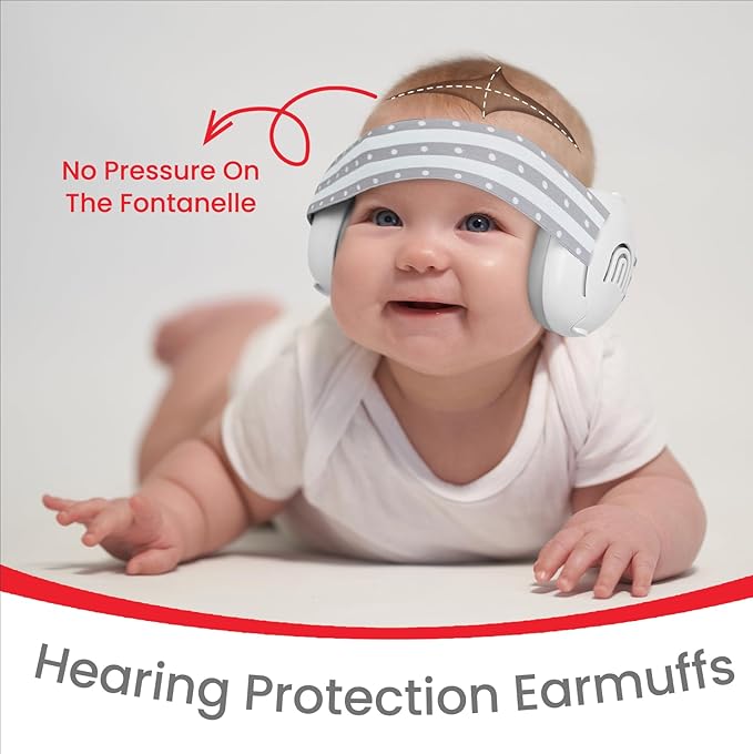 Adjustable Baby & Toddler Noise Cancelling Headphones - Ear Muffs for Kids 1-3 for Airplane Travel