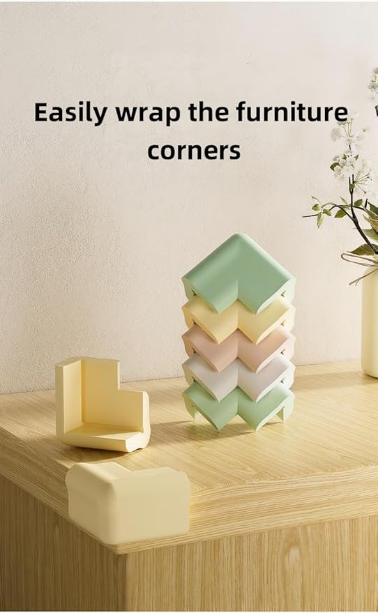 6Pack Baby&Child Proof Corner Guards & Furniture Edge Bumpers - Soft Foam Safety Protectors for Tables, Adhesive Corner Protectors for Sharp Edges(Green)