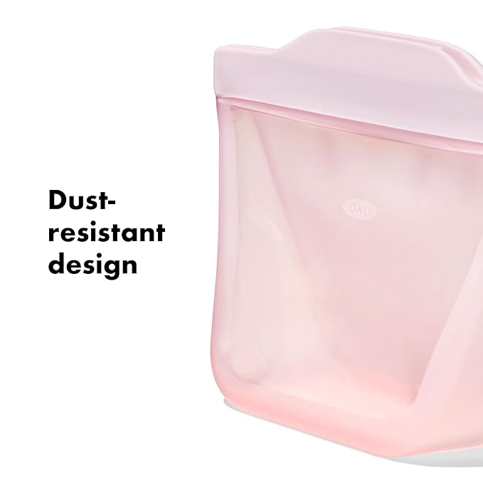 OXO Tot Silicone Reusable Bags – 2 Piece Cup Set - Opal and Blossom