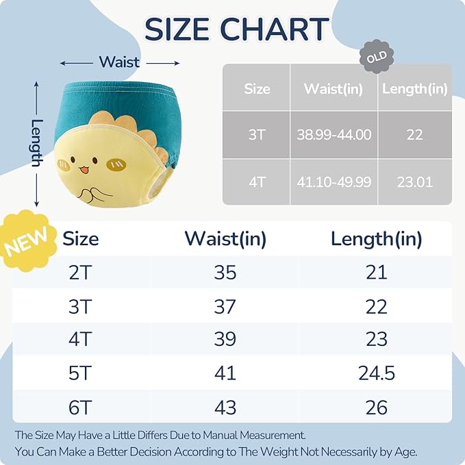 Potty Training Underwear for Boys 4T, Soft Cotton Reusable Potty Training Pants for Toddlers 8 Pack,Toilet Training Pants for Boy