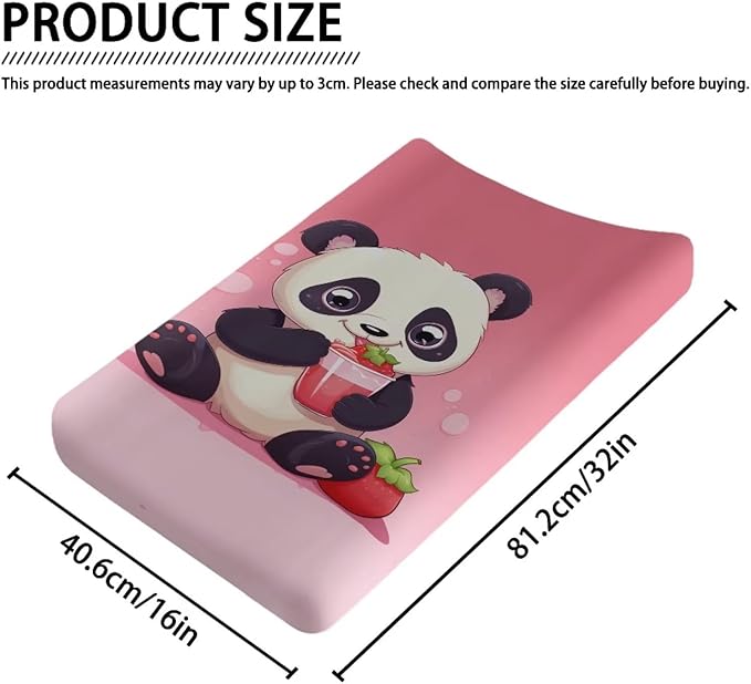 Changing Pad Covers for Boys Girls, Panda Diaper Changing Table Pad Cover Soft Breathable Changing Mat Cover for 32''x16" Cute Birthday Gifts for Baby