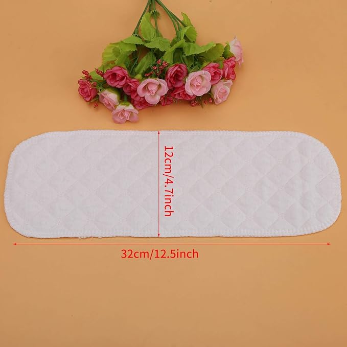Sonew 10 Pack Soft Cotton Breathable Cloth Diaper Liners for Babies Modern Nappy Inserts for Comfort and Absorbency(3 Layers)