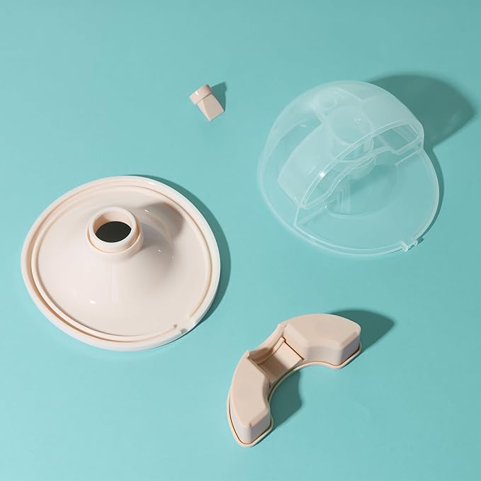 Paruu P16 Replacement Full Set Collector Cup, Only Compatible with P16 Wearable Breast Pump (150ml, 24mm Flange), Original Accessories(Nude, 1 Set