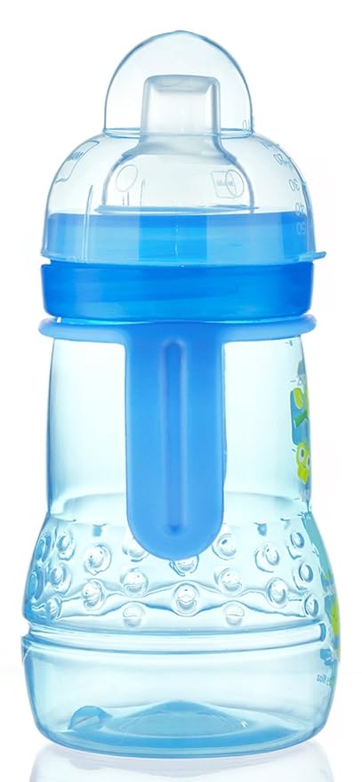 MAM Easy Start Anti-Colic Bottle 9 oz (3-Count), Baby Essentials & Plastic Trainer Cup (1 Count), Trainer Drinking Cup with Extra-Soft Spout, Spill-Free Nipple