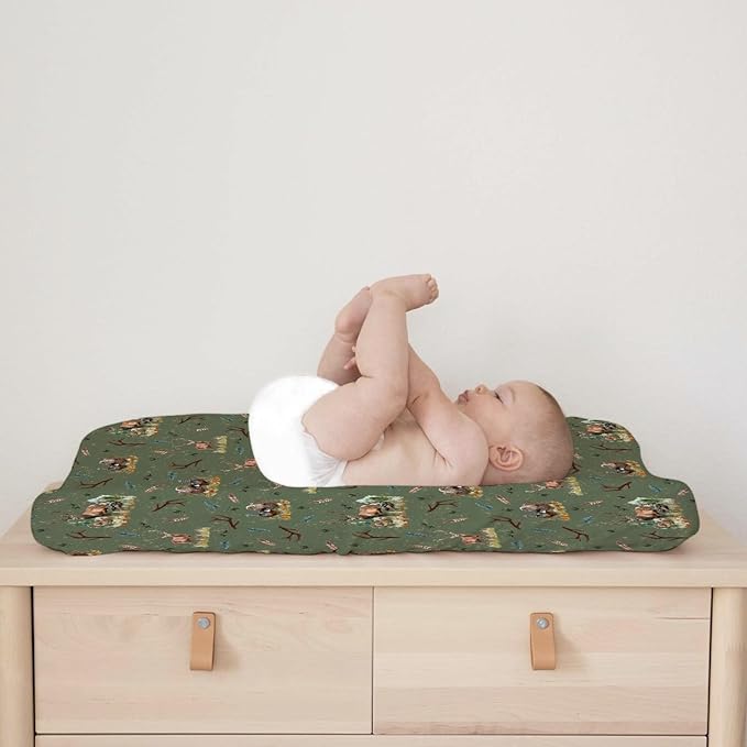 Vintage Deer Hunting Baby Changing Pad Covers for Boy Girl 32''x16'' Turkey Hunting Unisex Fitted Changing Table Sheets Wild Animals Hunter Comfort Soft Breathable Nursery Diaper Change Table Mats