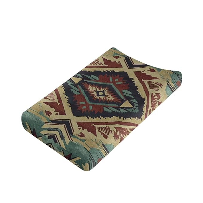 Tribal Diaper Changing Pad Covers Soft & Stretchy Changing Pad Protectors for Baby Boys, One Size, Brown Aztec American Style Change Table Cover