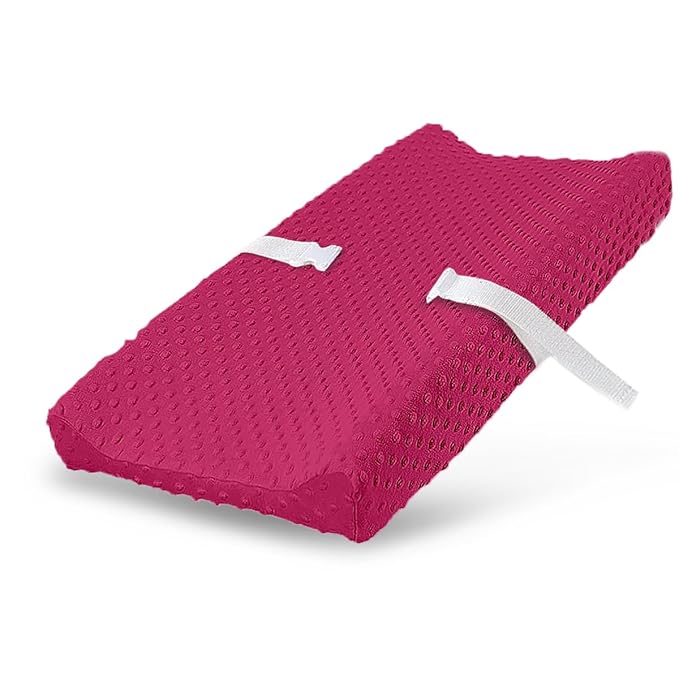 Changing Pad Cover, 100% Cotton Breathable Changing Table Cover, Ultra Soft Diaper Changing Pad Covers Sheets for Newborns Infant Babies Girls Boys (Rose Red)