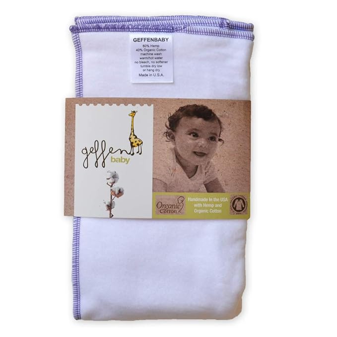 Geffen Baby Fleece Prefold - M/L | Ultra Soft 60% Hemp/40% Organic Cotton | Heavy Wetter & Night Time Diapering